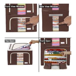 BlushBees Set Of 4 Brown & Off-White Printed Multi-Utility Wardrobe Organisers image 2