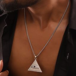 The Roadster Lifestyle Co. Men Geometric Pendant with Chain-40