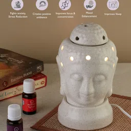 Asian Aura Ceramic Electric Aroma Diffuser with Aroma Oils- 10ml image 5