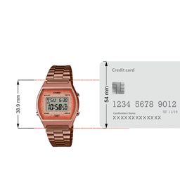 CASIO Unisex Rosegold-Toned Digital Watch D187 B640WCG-5DF image 2