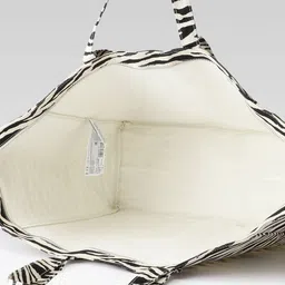 MANGO Zebra Printed Oversized Pure Cotton Shopper Tote Bag image 5