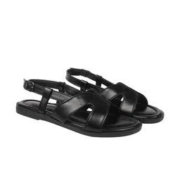 Shoetopia Textured Backstrap Open Toe Flats image 4