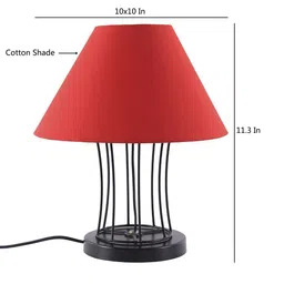 Devansh Red Solid Traditional Table Lamp image 2