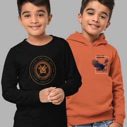 HELLCAT 2 Boys Black Printed Hooded Sweatshirt-image-52