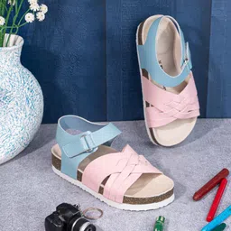 BRISKERS Girls Colourblocked Open Toe Flats-20