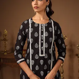 anayna Ethnic Motifs Printed Block Print Kurta-4