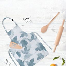 ArtzFolio Kids White & Grey Printed Cotton Aprons-12