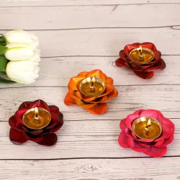 amaya decors Colored Rose Brass Dia Set of 4-picture-19
