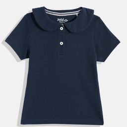 METRO KIDS COMPANY Girls Solid Peter Pan Collar T-shirt-image-81