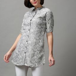 SHOWOFF Women Grey Floral Printed Casual Shirt-image-47