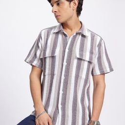 glitchez Laidback Stripes Drop-Shoulder Relaxed Shirt-picture-31