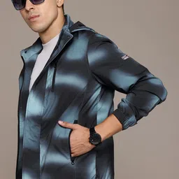 Roadster The Lifestyle Co. Abstract Printed Tailored Hooded Jacket-19
