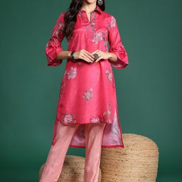 Sangria Women Floral Printed Bell Sleeves Kurta-picture-44