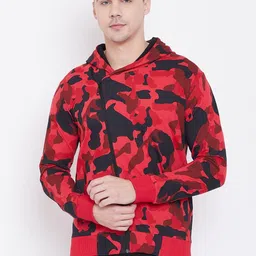 Aesthetic Bodies Men Red & Black Printed Hooded Jacket-image-83