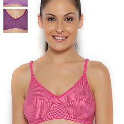 Floret Pack of 3 Polka Dot Print Full-Coverage Bras-24