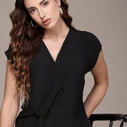 French Connection Twisted Gathers Extended Sleeves Top-image-71