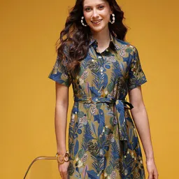 HERE&NOW Floral Belted Shirt Dress-picture-48