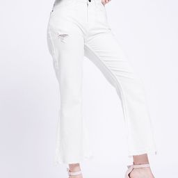 glitchez Women Cool Vibe Slim Bootcut High-Rise Low Distress Stretchable Frayed Jeans-image-58