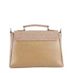 Metro Beige Textured Structured Satchel image 3