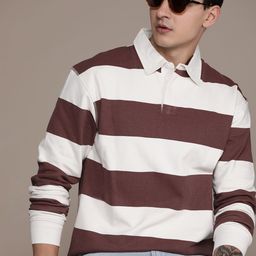 Roadster Men Striped Relaxed Fit Polo Collar T-shirt-image-79