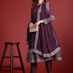 Anouk Printed Kurta with Trousers & Dupatta-image-53