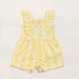 HOP Baby by Westside Yellow Striped Cotton Jumpsuit-image-54