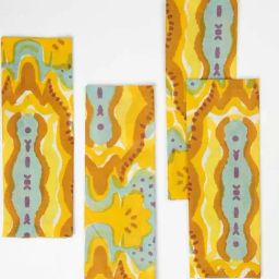 Mansara Cotton Cambric Yellow Dinner Napkin - Set Of 4-34