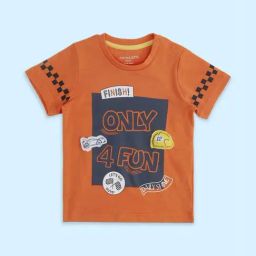Pantaloons Baby Spicy Orange Cotton Printed T-Shirt-image-68