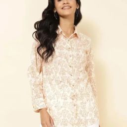 Fabindia Off-White Cotton Printed Shirt-image-20