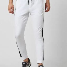Van Heusen Flex White Slim Fit Printed Joggers-image-3