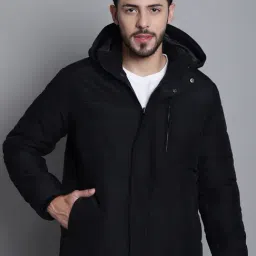 Cantabil Black Regular Fit Hooded Jacket-picture-25