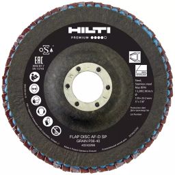 Hilti AF-D Series Convex Flap Disc 125 mm Diameter P36-40 Grit Size 22.2 mm Arbor Size for Steel, Stainless Steel, 2243299 (Pack of 10)-picture-31
