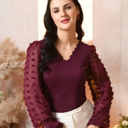 ZEUGEN Bishop Sleeve Fitted Top-picture-43
