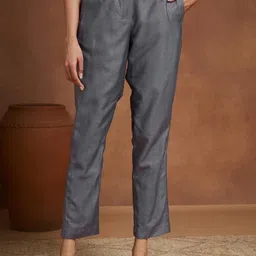 Fabindia Women Slim Fit High-Rise Formal Trousers-picture-31
