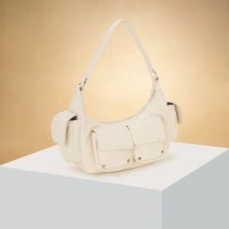 Forever Glam by Pantaloons Ivory Solid Medium Shoulder Handbag-picture-46