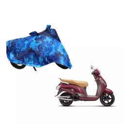 Auto Pearl Waterproof Two Wheeler Cover For Suzuki New Access 125 (Blue)-20