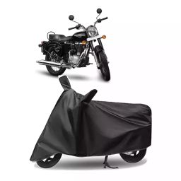 Auto Pearl Polyester Two Wheeler Cover for Royal Enfield Standard 350 (Grey)-image-36
