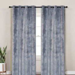 Myntra Elegant Homes Grey Melange & Orange Set of 2 Floral Black Out Long Door Curtain-3