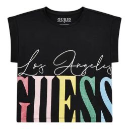 Guess Kids Jet Black Printed Regular Fit T-Shirt-image-43