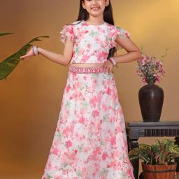 Fashion Dream Girls Off-White Floral Choli and Lehenga-picture-31