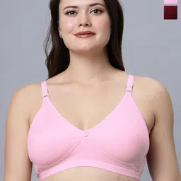 In Care Pack Of 2 Pure Cotton Underwired Full Coverage T-shirt Bra-image-33