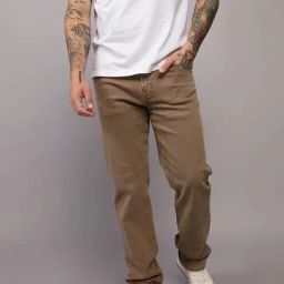 American Eagle Brown Cotton Regular Fit Jeans-picture-33