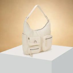 Forever Glam by Pantaloons Ivory Textured Medium Shoulder Handbag-48
