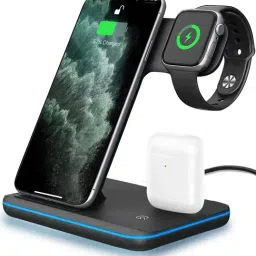 UNIGEN UNIDOCK 3-in-1 Fast 15W Wireless Charging Station (Black)-image-1