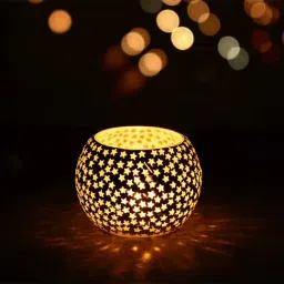 eCraftIndia Mosiac Glass Decorative Tea Light Holder/Diya-14