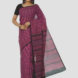 Kalakari India Pink Cotton Printed Saree With Unstitched Blouse-picture-17