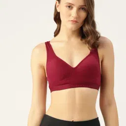Lady Lyka Maroon Non Wired Non Padded Sports Bra-image-83