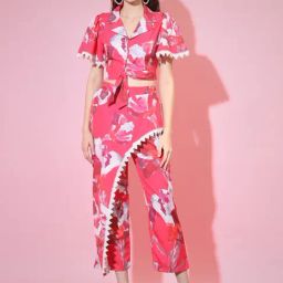 Myshka Pink Printed Top With Trousers-image-19