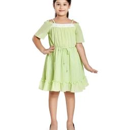 Peppermint Kids Green Flared Fit Dress-picture-21