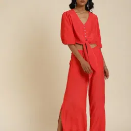 Label Ritu Kumar Coral Crop Top With Palazzos-picture-38